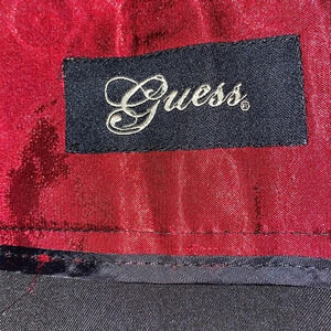 Guess black high waisted satin lined  midi skirt Sz 12
